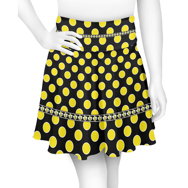 Custom Bee & Polka Dots Skater Skirt - Large
