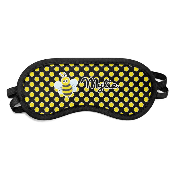 Custom Bee & Polka Dots Sleeping Eye Mask - Small (Personalized)