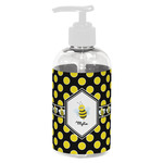 Bee & Polka Dots Plastic Soap / Lotion Dispenser (8 oz - Small - White) (Personalized)
