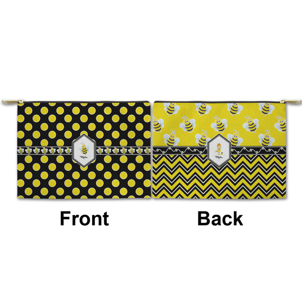 Bee & Polka Dots Small Zipper Pouch Approval (Front and Back)