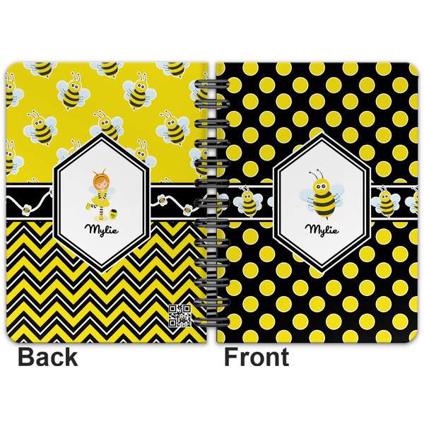 Bee & Polka Dots Spiral Journal 5 x 7 - Apvl