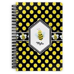Bee & Polka Dots Spiral Notebook (Personalized)