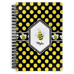 Bee & Polka Dots Spiral Notebook (Personalized)