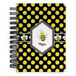Bee & Polka Dots Spiral Notebook - 5x7 w/ Name or Text
