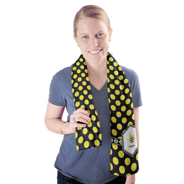 Bee & Polka Dots Sport Towel - Exercise use - Model