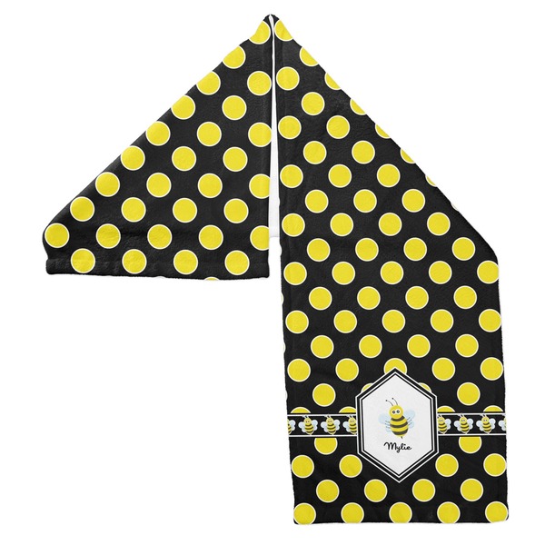 Bee & Polka Dots Sports Towel Folded - Both Sides Showing