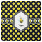 Bee & Polka Dots Square Rubber Backed Coaster (Personalized)
