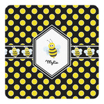 Bee & Polka Dots Square Decal (Personalized)