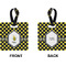 Bee & Polka Dots Square Luggage Tag (Front + Back)