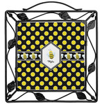 Bee & Polka Dots Square Trivet (Personalized)