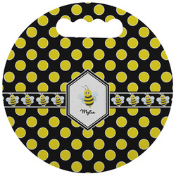 Bee & Polka Dots Stadium Cushion (Round) (Personalized)