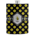 Bee & Polka Dots Stainless Steel Flask (Personalized)