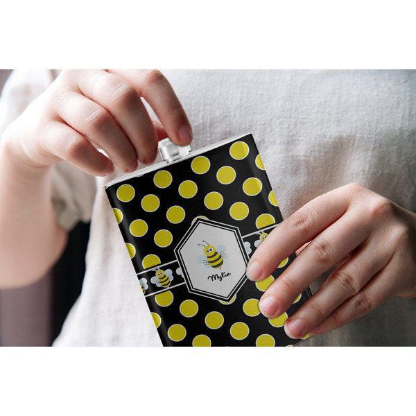 Bee & Polka Dots Stainless Steel Flask - LIFESTYLE 1