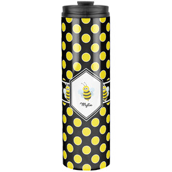 Bee & Polka Dots Stainless Steel Skinny Tumbler - 20 oz (Personalized)