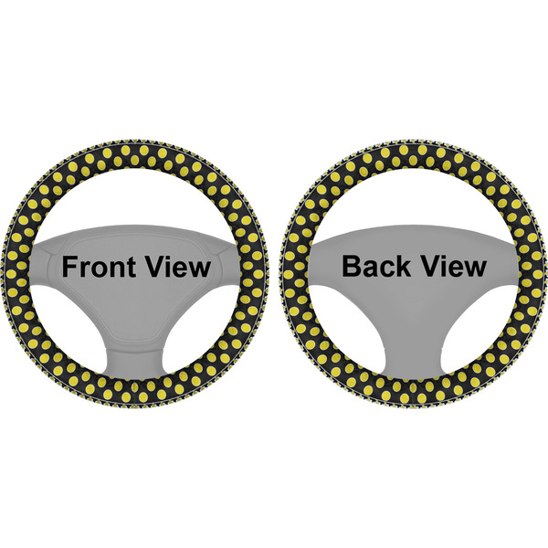Bee & Polka Dots Steering Wheel Cover- Front and Back