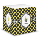 Bee & Polka Dots Sticky Note Cube (Personalized)