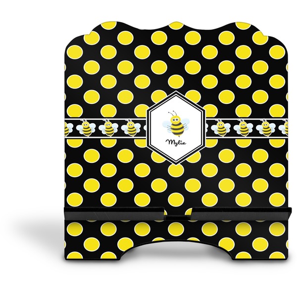 Bee & Polka Dots Stylized Tablet Stand - Front without iPad