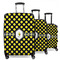 Bee & Polka Dots 3 Piece Luggage Set - 20" Carry On, 24" Medium Checked, 28" Large Checked (Personalized)