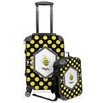 Bee & Polka Dots Kids 2-Piece Luggage Set - Suitcase & Backpack (Personalized)