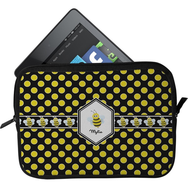 Custom Bee & Polka Dots Tablet Case / Sleeve - Small (Personalized)