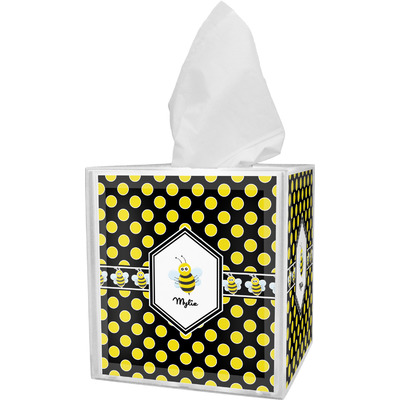 Bee & Polka Dots Tissue Box Cover (Personalized)