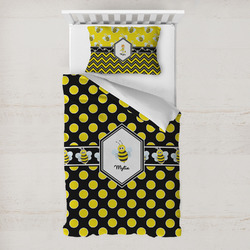 Bee & Polka Dots Toddler Bedding w/ Name or Text