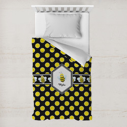 Bee & Polka Dots Toddler Duvet Cover w/ Name or Text