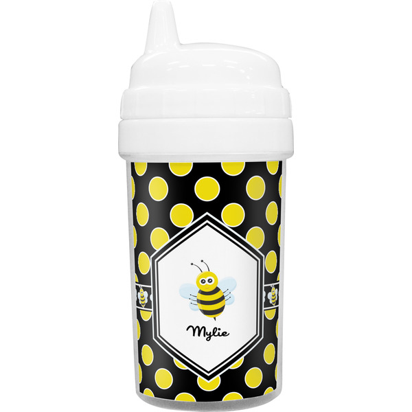 Custom Bee & Polka Dots Sippy Cup (Personalized)