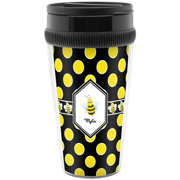 Custom Bee & Polka Dots Acrylic Travel Mug without Handle (Personalized)