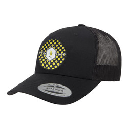 Bee & Polka Dots Trucker Hat - Black (Personalized)