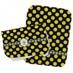 Bee & Polka Dots Burp Cloths - Fleece - Set of 2 w/ Name or Text