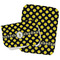Bee & Polka Dots Two Rectangle Burp Cloths - Open & Folded