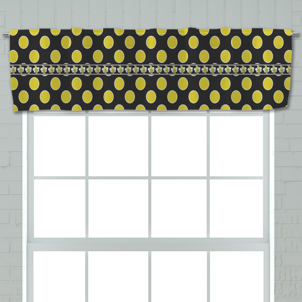 Bee & Polka Dots Valance - Closeup on window