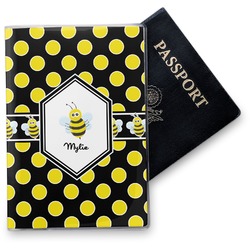 Bee & Polka Dots Vinyl Passport Holder (Personalized)