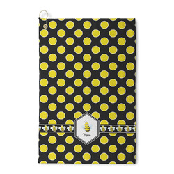 Bee & Polka Dots Waffle Weave Golf Towel (Personalized)