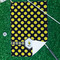 Bee & Polka Dots Waffle Weave Golf Towel - In Context