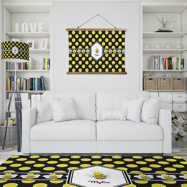 Bee & Polka Dots Wall Hanging Tapestry - IN CONTEXT