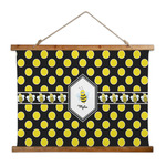 Bee & Polka Dots Wall Hanging Tapestry - Wide (Personalized)