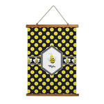Bee & Polka Dots Wall Hanging Tapestry - Tall (Personalized)