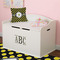 Bee & Polka Dots Wall Monogram on Toy Chest