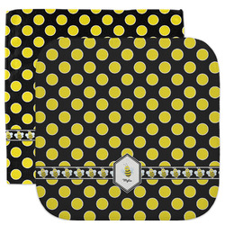 Bee & Polka Dots Facecloth / Wash Cloth (Personalized)