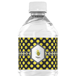 Bee & Polka Dots Water Bottle Labels - Custom Sized (Personalized)