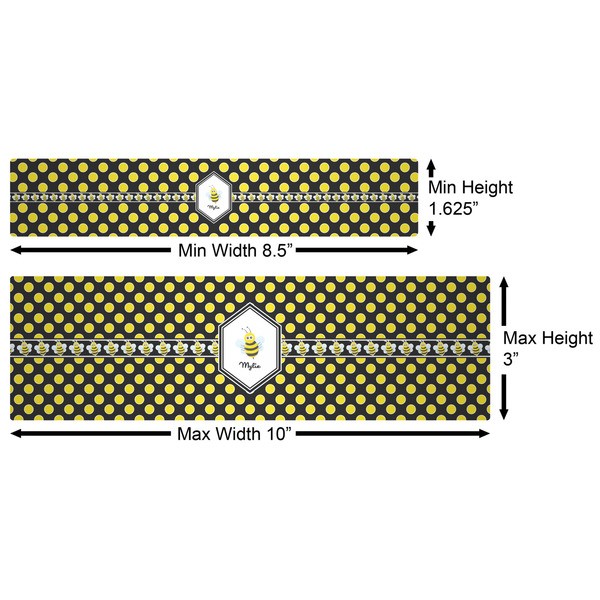 Bee & Polka Dots Water Bottle Labels w/ Dimensions