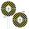Bee & Polka Dots White Plastic 5.5" Stir Stick - Double Sided - Round - Front & Back