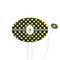 Bee & Polka Dots White Plastic 7" Stir Stick - Oval - Closeup