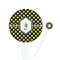 Bee & Polka Dots White Plastic 7" Stir Stick - Round - Closeup