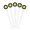 Bee & Polka Dots White Plastic 7" Stir Stick - Round - Fan View