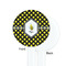 Bee & Polka Dots White Plastic 7" Stir Stick - Single Sided - Round - Front & Back