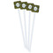 Bee & Polka Dots White Plastic Stir Stick - Double Sided - Square - Front