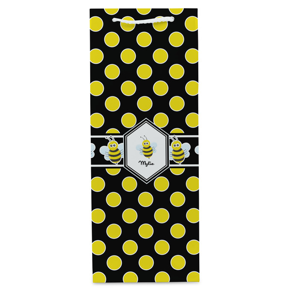 Bee & Polka Dots Wine Gift Bag - Gloss - Front